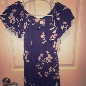 Navy and pink flower sundress